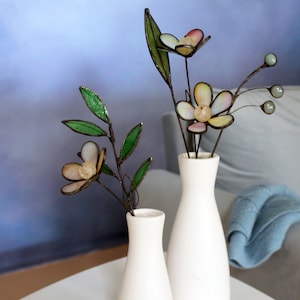 3D Spring Stained Glass Wildflower Bouquet, Monet Flower Stems, Everlasting Flowers, Plant Stake, Trending Flowers, Home and Garden,