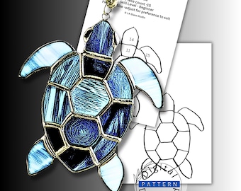 Beginner Sea Turtle Stained Glass Pattern PDF & SVG | Easy 15 Piece Suncatcher(12 words, within Etsy's recommendation.)