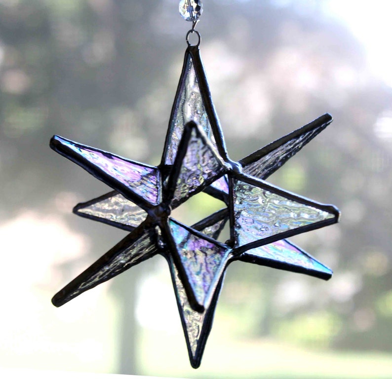 Stained Glass Moravian Star Home Decor Christmas Ornament Etsy