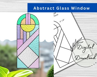 Abstract Stained Glass Window Pattern, PDF Download, Hobby License, All skills, Beginner Pattern, Print at Home, Glass Patterns, Art Deco