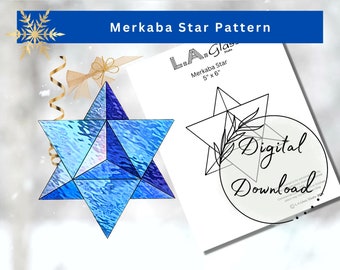 DIY Stained Glass Merkabah Star Ornament Pattern for Stunning Holiday Decor - Instant Download, Hannukah  Pattern, Sacred Geometry, t