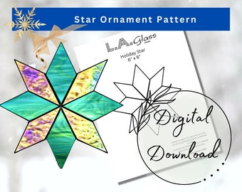 DIY Stained Glass Star Ornament Pattern for Stunning Holiday Decor - Instant Download, Christmas  Patterns, Christmas  Decor, tree ornaments