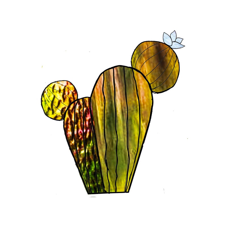 Staked Pattern Stained Glass Cactus Plant Stake Pattern (PDF Instant Download) - Etsy
