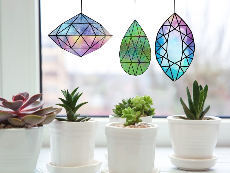 Three Stained Glass Gem Stones Patterns PDF Instant Download Etsy