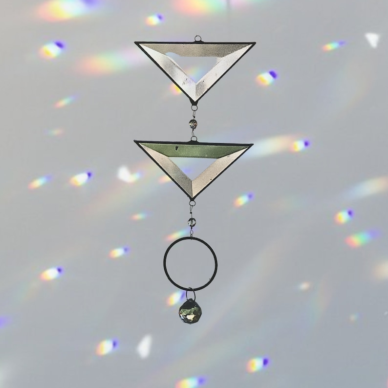 Stained Glass Prism Mobile Crystal Sun Catcher Rainbow Suncatcher gift for friend Window Decor Crystal Accents Crystal Hanging prisms image 1