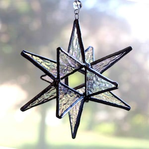 Stained Glass Moravian Star -Home Decor - Choose Your Color - 4.5"