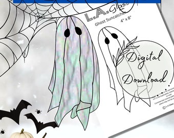 Stained Glass Halloween Ghost Suncatcher Pattern (PDF Download)