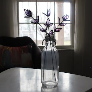 Stained Glass Lavender Stems Handcrafted Floral Décor Perfect Gift for Plant Lovers Home Decor Accents Unique Floral Gift Lavender Bouquet image 4