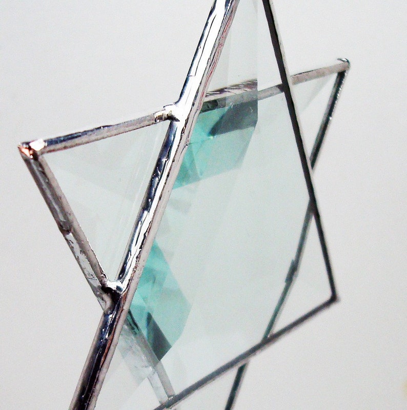 Stained Glass Beveled Star of David Home Decor Stained Glass Etsy