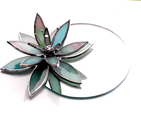 4 5 Stained Glass Water Lily Monet Inspired Boho Etsy