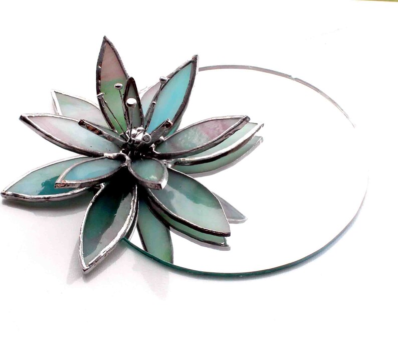 4 5 Stained Glass Water Lily Monet Inspired Boho Etsy