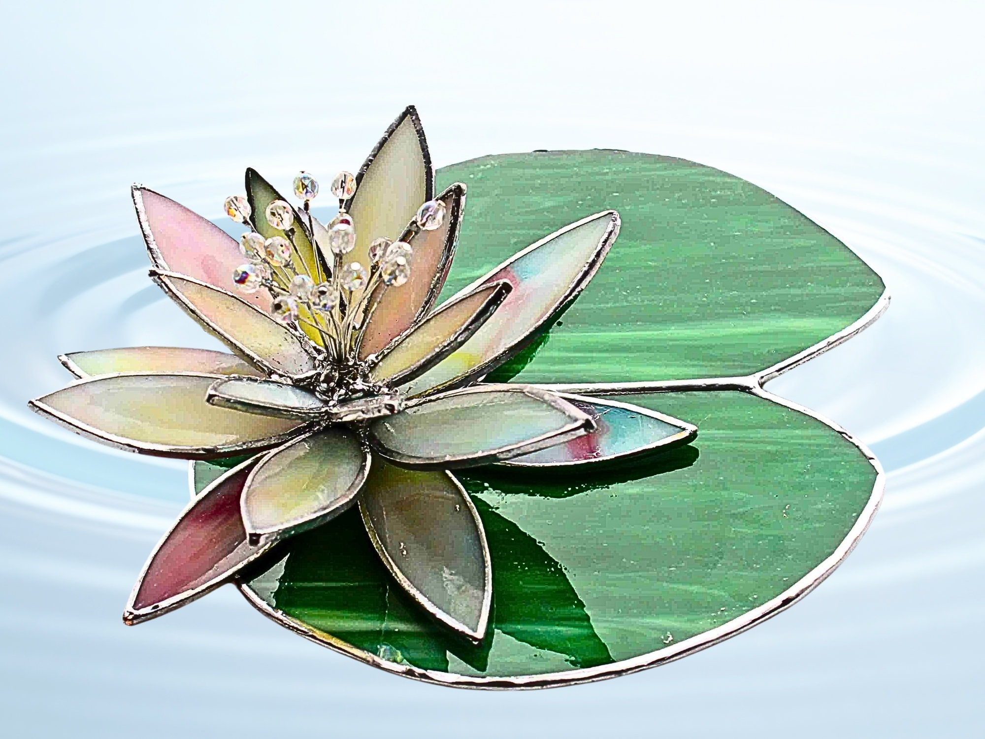 Stained Glass Water Lily Tiffany Style Wedding Home Decor Crystal Succulent Lily Pad Table Decoration Water Lily Flower Mother's Day Gift - Etsy Norway