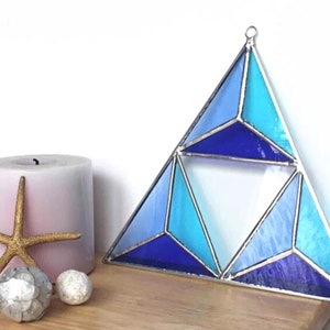 Digital Stained Glass Triangle Illusion Pattern, PDF Instant Download ...