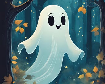 Cute Ghosty | Happy Ghost | Halloween | Ghost in Forest