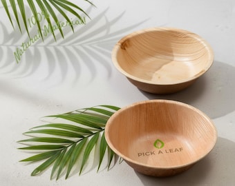 Areca Palm Leaf Round Bowl: Biodegradable Dinnerware (10/pcs)