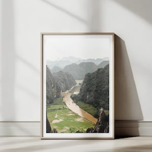 Vietnamese, Ninh Binh, Hang Múa, Tam Coc Trang Am Boat, Vietnam | Street Photography | Printable Wall Art | Digital Download Gift | Print