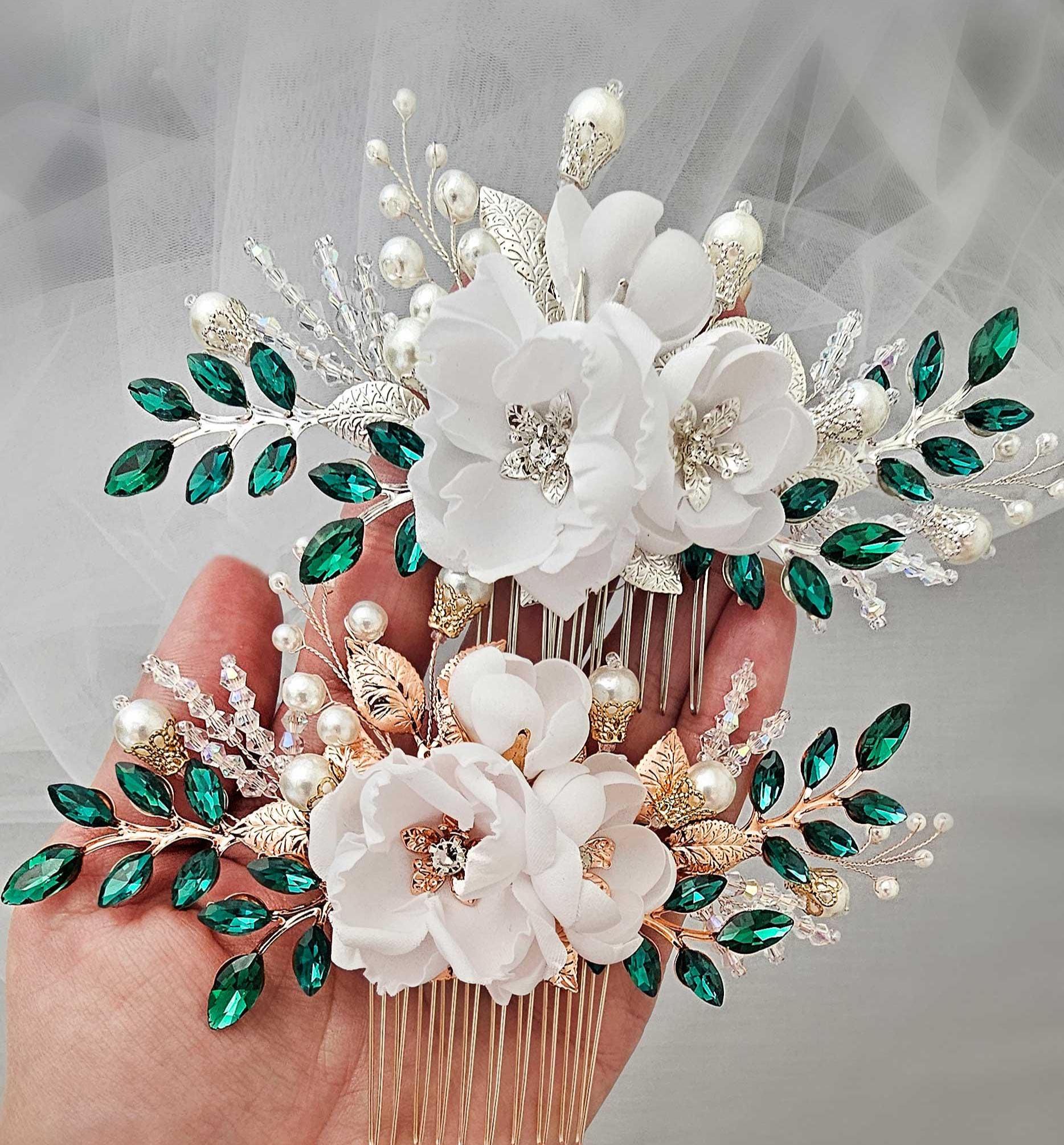 Emerald Hair Comb - Etsy