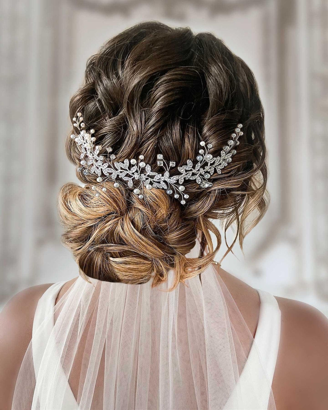 bridal back headpiece