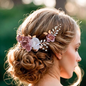 Dusty Rose Hair Clip - Etsy display picture 2