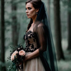 Black Wedding Veil – Elegant Gothic Bridal Accessory