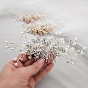 COYUN Haarkamm Mit Kristall & Perlen – Handgefertigter Brautschmuck Für Hochzeit, Fotoshooting & Festliche Anlässe