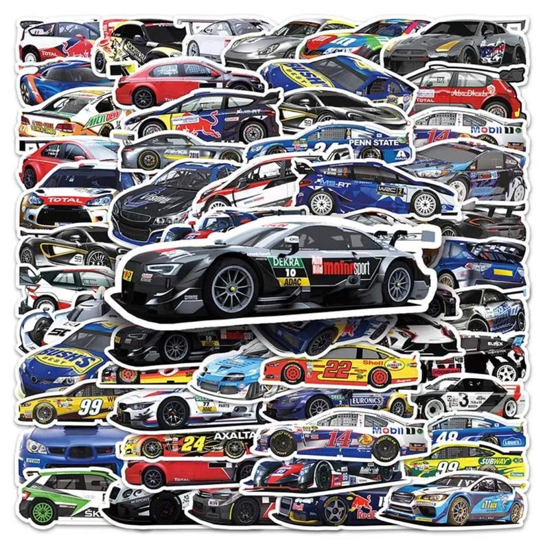 Sticker Rally Sport Rally Sports Cars Waterproof Sticker Pack 51 Classic Cartoon Stickers ...