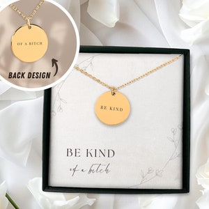 Be Kind of a Bitch Halskette, Be Kind of a Bitch, Be Kind of a Bitch Armband, Self Love Halskette, Zierliche Halskette Gold, Message Card Schmuck