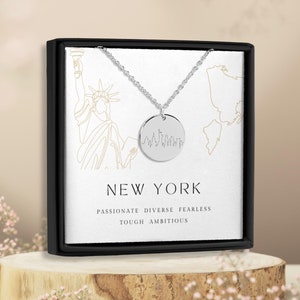 Colar de Nova York, Cidade de Nova York, Horizonte de Nova York, Presente de Nova York, Presentes da Cidade de Nova York, Presentes Temáticos de Nova York, Nova York ou Lugar Nenhum, Para Ela