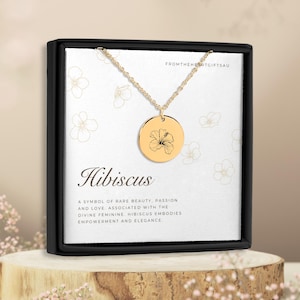 Hibiscus Necklace, Tropical Necklace, Hawaiian Pendant, Hawaiian Necklace, Beach Necklace, Hawaiian Jewelry, Gold Flower Necklace,