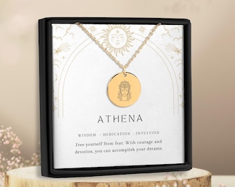 Greek God Pendant, AthenaGreek God Necklace,  Mythological Pendant, Greek God Statue, Mythology Jewelry, Mystical Necklace, Git for Friend