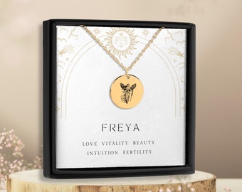 Freya Necklace, Freyja Necklace, Norse Necklace, Mythological Pendant, Greek God Statue, Mythology Jewelry, Mystical Necklace, For Her