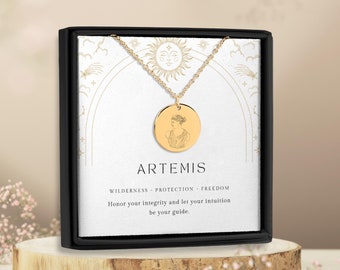 Artemis Necklace – Greek Goddess Pendant, Mythology Jewelry Gift