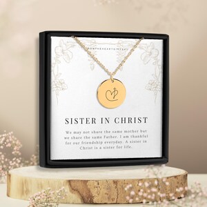Sister in Christ-ketting, verjaardagscadeau voor christelijk meisje, christelijke cadeau-ideeën, christelijke ketting, christelijke kruisketting, geloofscadeau
