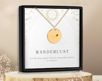 Wanderlust Necklace – Travel Jewelry Gift for Adventurers and Travelers