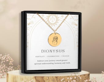 Dionysus Necklace, Dionysus, Greek God Necklace, Greek God Pendant, Mythological Pendant, Greek God Statue, Mythology Jewelry