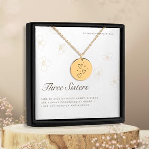 Collier trois soeurs, 3 soeurs, collier trois coeurs, cadeau pour soeurs, collier grande soeur, colliers soeurs, bijoux soeur, pour elle