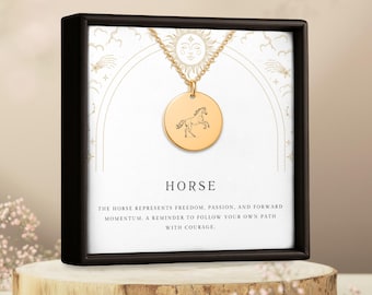 Horse Necklace – Chinese Zodiac Pendant, Animal Jewelry Gift
