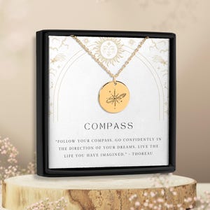 Collier boussole, pendentif boussole, collier navigateur, cadeau nouveau départ, collier étoile du nord, bijoux de voyage, pendentif personnalisé
