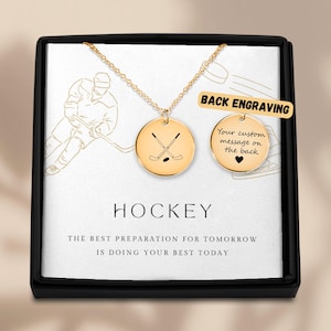 Hockeyketting, hockeysieraden, gepersonaliseerde hockeyketting goud, hockeycadeaus, hockeycadeau, hockeycoachcadeau, hockeyspelercadeaus