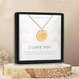 Ik hou van je-ketting, liefdesketting, aan mijn soulmate-ketting, gouden hartketting, aan mijn soulmate, jubileumketting, romantische sieraden