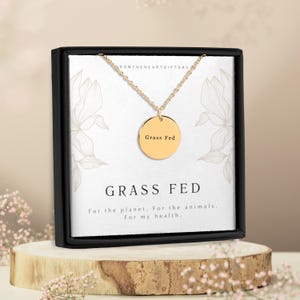 Collier nourri à l'herbe, cadeau végétalien, cadeau pour végétalien, cadeau pour amoureux des plantes, libération animale, la viande est un meurtre, végétalien, végétarien, vie végétalienne, pour elle