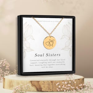 Collier âme soeur, cadeau âme soeur, bijoux âme soeur, collier meilleure amie, collier d'amis, soeur non biologique, collier meilleure amie