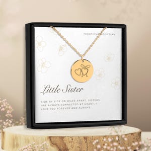 Collana per sorellina, collane per sorelle, regalo per sorelle, collana per sorella maggiore, collane per sorelle, gioielli per sorelle, regalo di compleanno per sorelle