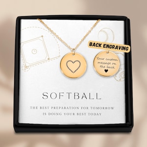 Collier de softball, cadeaux de softball, collier chiffre de softball, bijoux de softball, maman de softball, cadeau pour joueur de softball, ère du softball, pour elle