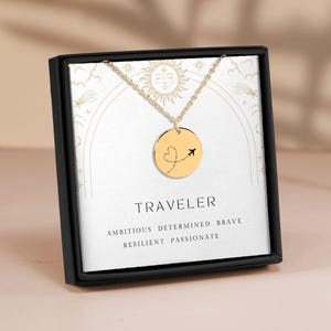 Collier avion, Collier avion, Collier voyageur, Voyageur, Cadeaux pilote, Hôtesse de l'air, Cadeaux aviation, L'aventure vous attend, Pour elle