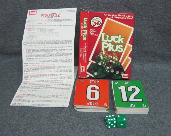 Vintage LUCK Plus Card Game Vintage Card Game 1983 Etsy luck-plus-card-game-1983-makers-of-uno-complete-w-instructions-vintage