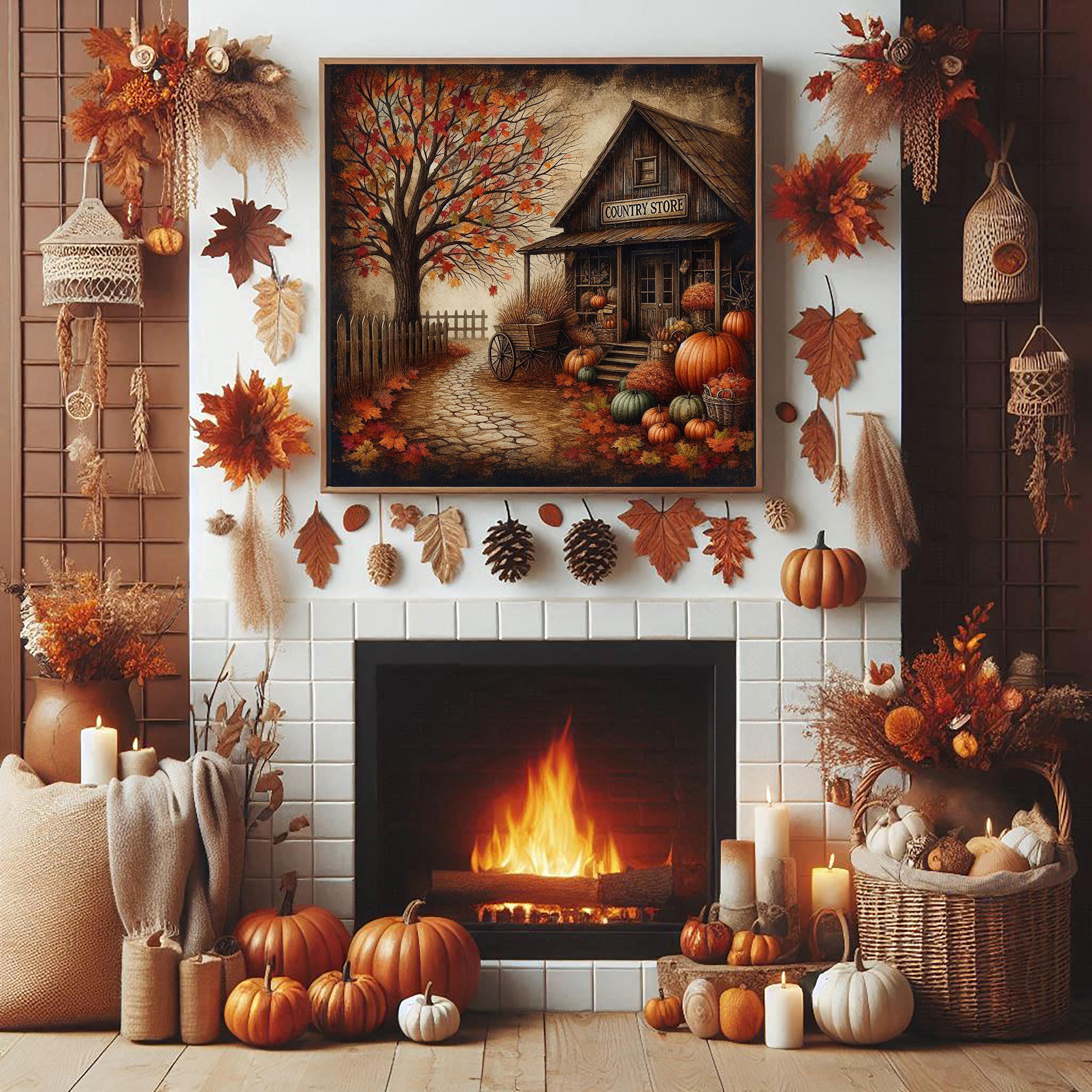 Primitive Country Store, Spooky, Grunge, Pumpkins, Fall, Digital ...