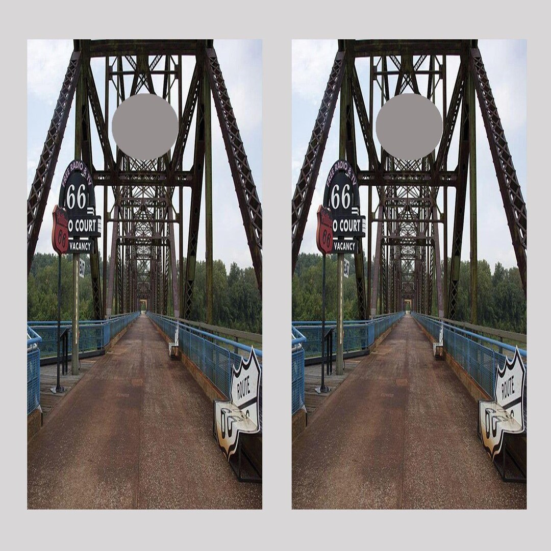Route 66 Chain of Rocks Bridge Cornhole Board Decal Wraps Corn Hole - Etsy