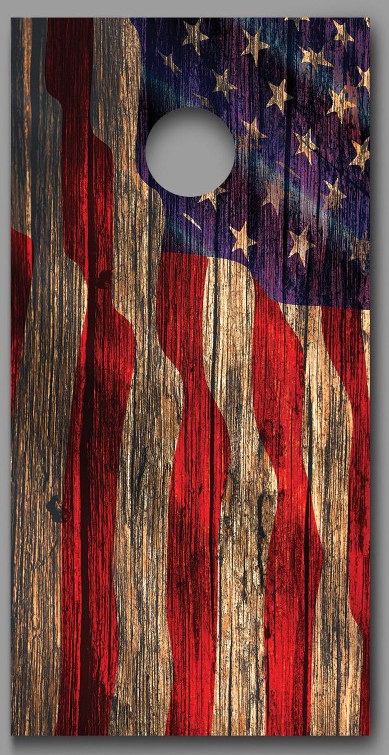 Rustic Wood American Flag Cornhole Wraps Decals Corn Hole Etsy 