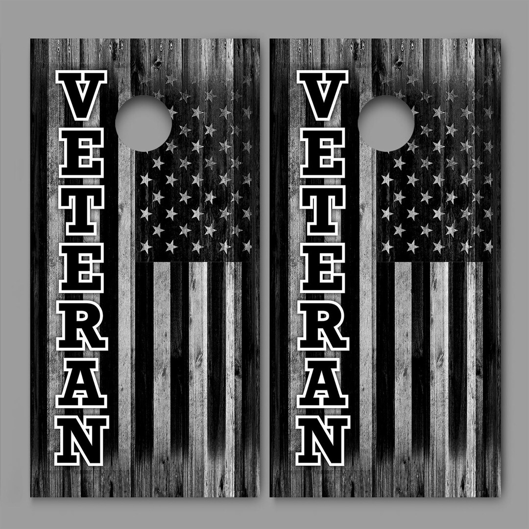 Wrapped In Ink Cornhole Board Wrap - US Veteran American Flag & Bald Eagle (48.5x24.5)